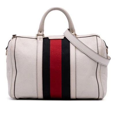 Bolso Gucci Autenticado Piel Mediana Web Joy Boston Cuero de Becerro Blanco Cartera Foto 1 de 4