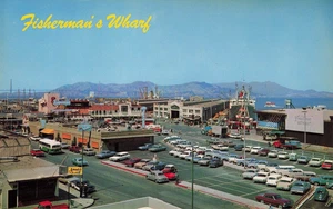 San Francisco Fisherman's Wharf California Aerial View Vintage CA Postcard - Picture 1 of 2