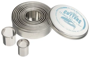 Ateco Plain Edge Round Cutters in Graduated Sizes, Stainless Steel, 11 Pc Set - Picture 1 of 2