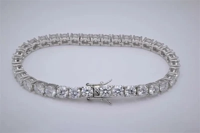 GH/SI-I2 Round Natural Diamond Womens Tennis Bracelet 7.5" 14k White Gold 8.65Ct - Image 1 of 4
