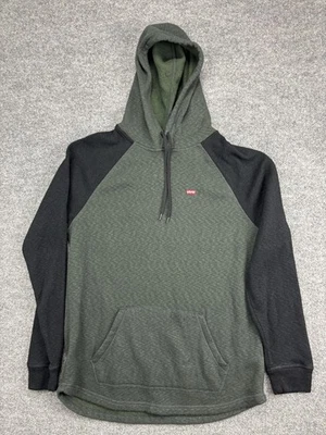 Levis Hoodie Mens Medium Pullover Sweatshirt Kangaroo Pocket Two Tone Green Blac - Image 1 of 4