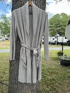 BAREFOOT DREAMS COZYCHIC LITE RIBBED ROBE Size 2 (XL) Beige w/ Belt Soft - Picture 1 of 9