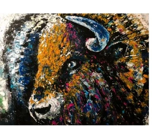 2019 Rudin Karyanto - Wander Bull - Abstract Expressionism Art Canvas Painting - Picture 1 of 6