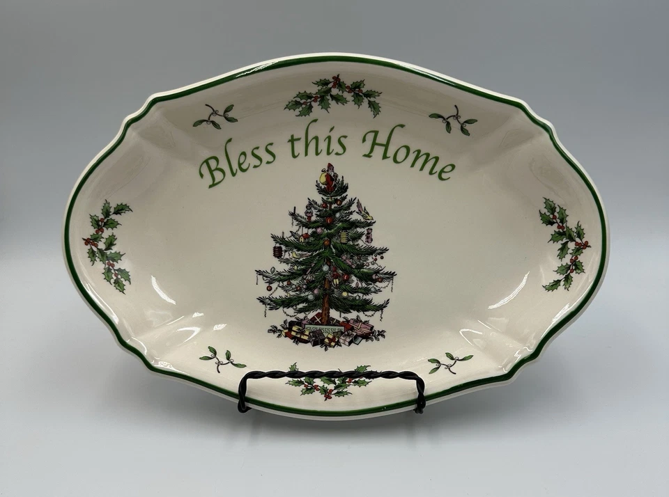 Spode Christmas Tree Tray Xt5459x Ivory Porcelain 11"tray W/tag
