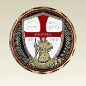 Knights Templar Spiritual Challenge Coin Armor of God Coin Religious Collectible - Picture 1 of 10
