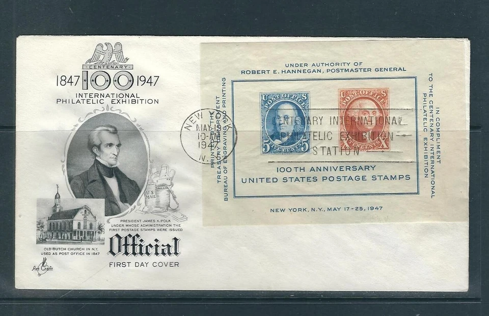 USA SC # 948 Centenary International Philatelic Exhibition FDC . Artcraft - Image 1 of 1