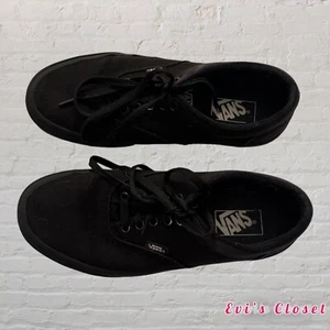 Vans Low Canvas Skate Shoes Sneakers ALL Black Mens Size 8 - Picture 1 of 5