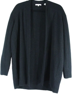 NEW VINCE Ribbed Wool / Cashmere Cardigan Heather Black Size XS #S4699 - Picture 1 of 8
