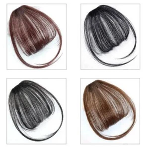 Women Thin Air Fringe Bangs False Fake Hair Extension Clip on Front Hair HOT - Picture 1 of 17