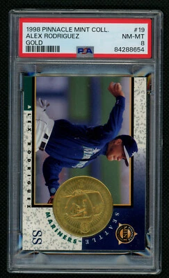 1998 Pinnacle Mint Collection Alex Rodriguez Gold #19 PSA 8 NM-MT Mariners - Image 1 of 2