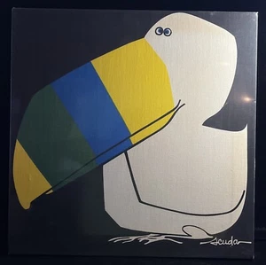 RARO ARTE EN LIENZO SCUDA MCM Bob Van Allen años 70 “tucán” enmarcado ¡sellado! - Imagen 1 de 10