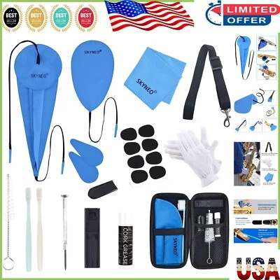 Kit completo de limpieza de viento de madera con cepillos suaves y estuche protector de almacenamiento Foto 1 de 4