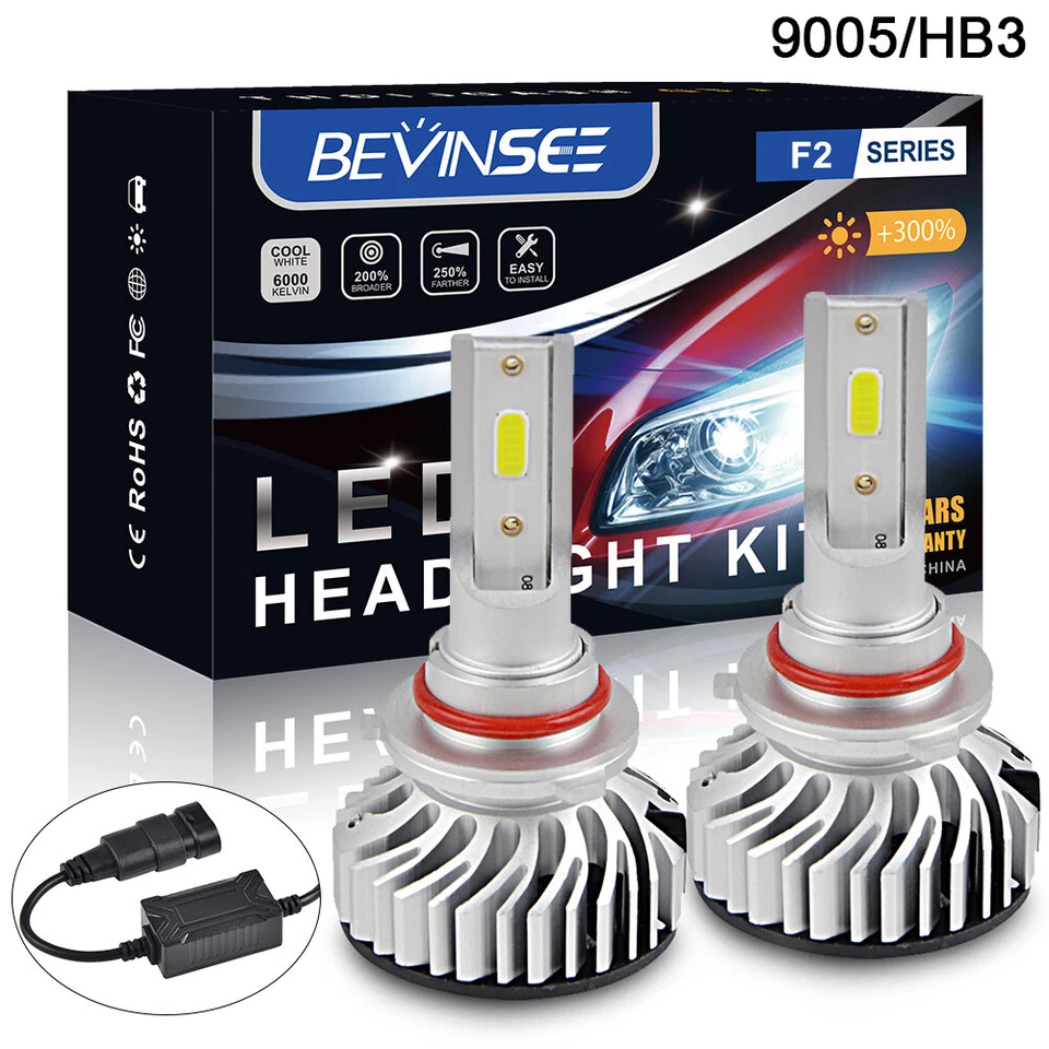 9005 HB3 LED Headlight Bulbs White High Beam For Toyota Avensis T27 2009-2015/04 - Image 1 of 4