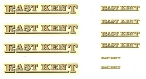 SET OF EAST KENT FLEETNAMES ON CREAM 1pr + 2pr + 2pr of 6/12/24 mm