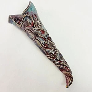 Wall Flower Hanging Vase Scone Cone by Claude Hulce 2008 Ceramic Pottery Art - Picture 1 of 15