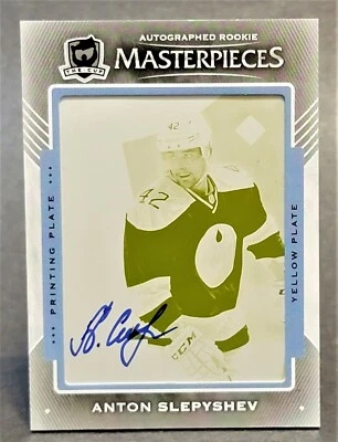 2015-16 Upper Deck The Cup Printing Plates Yellow #UTL-53 Anton Slepyshev 1/1 - Image 1 of 2
