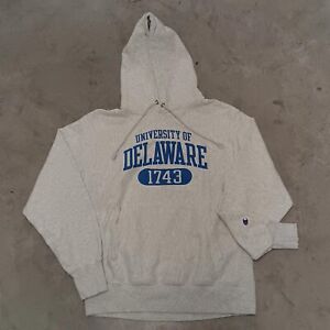 Vintage University Delaware Champion Reverse Weave Warm up Hoodie USA Medium EUC
