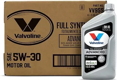 Valvoline Advanced Full Synthetic SAE 5W-30 Motor Oil 1 QT, Case of 6 - Image 1 of 3