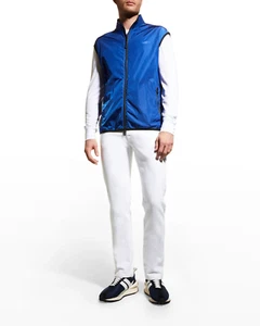 KNT Kiton Men's Tech Full-Zip Vest, Style# UGKN014X0707A04, Size 56, Blue, $1075 - Picture 1 of 22