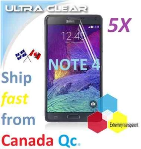 5X ULTRA clear screen protector Samsung Galaxy Note 4 Note4 LCD film Transparent - Photo 1 sur 1