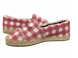 COACH CELINA GINGHAM ESPADRILLE ERDBEERE/KREIDE SCHUHE DAMEN GRÖSSE 6,5 - Bild 1 von 12