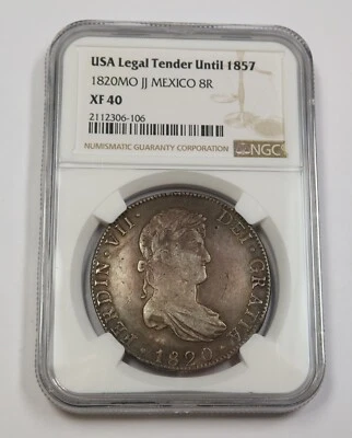 1820 MO JJ NGC XF40 | MEXICO - Silver Eight Reales - Fernando VII 8R Coin 35689A - Image 1 of 2