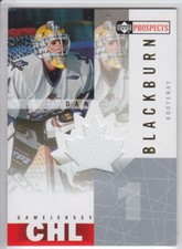2000-01 UD CHL PROS AND PROSPECTS DAN BLACKBURN GAME USED JERSEY Upper Deck Ice