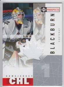 2000-01 UD CHL PROS AND PROSPECTS DAN BLACKBURN GAME USED JERSEY Upper Deck Ice