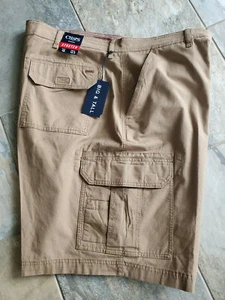 Sz 52 LEFT! Chaps Mens Cargo Stretch Brown Shorts NWT Media Pocket Comfort Waist - Picture 1 of 1