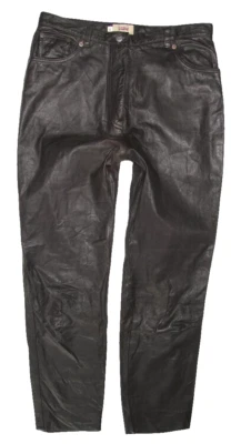 "Sisley" женщины - кожаные джинсы брюки в темный браун от гладкий прибл. 40-42 - Изображение 1 из 4