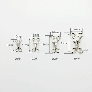 50 Pairs Silver Color Plated Metal Fur Coat Hooks And Eye 6mm 8mm 10mm 14mm - Picture 1 of 9