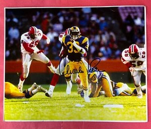 Auténtica foto firmada 12x15 de los Rams Charles blanca versus halcones autografiada - Imagen 1 de 1