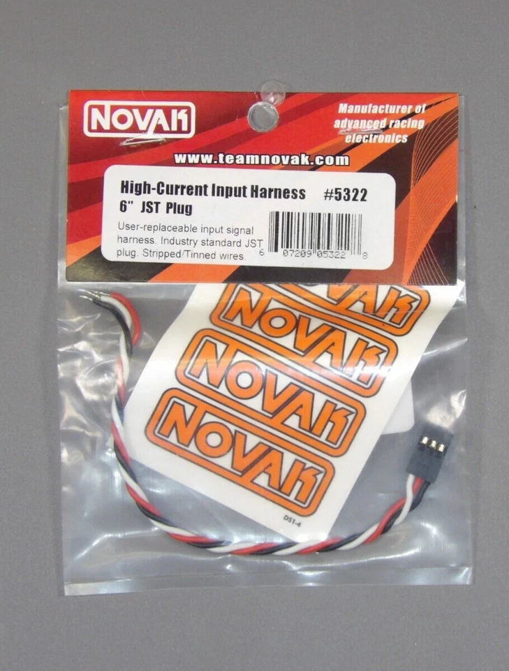 Chicote de fios de entrada de alta corrente NOVAK 6" plugue JST 5322 - Imagem 1 de 1