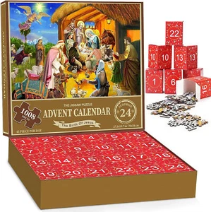 Adventskalender 2023 Puzzle - Die Geburt der Christus 24 Teile - 1008 Teile - Bild 1 von 12