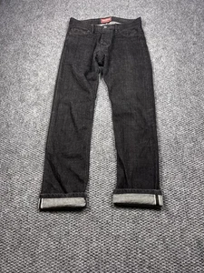 Stronghold Jeans Mens 30 Raw Selvedge Denim Dark Indigo Button Fly Made USA - Picture 1 of 12