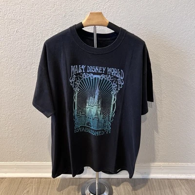 Camiseta Negra Walt Disney World Disneyland Resort By Hanes Vintage Unisex XL Foto 1 de 4