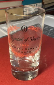 Vintage 1960 Owens-Illinois Annual Service Award "Symbols of Service" Glass - Picture 1 of 7