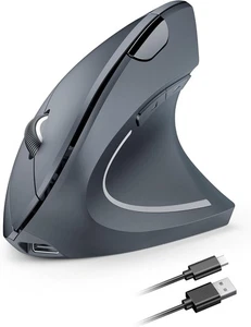TECKNET Ergonomic Wireless Mouse, Rechargeable Mouse Silent for Grey  - Picture 1 of 8