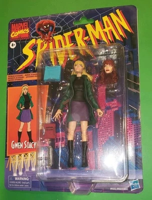 Gwen Stacy Mary Jane Watson 6" Spider-Man Tarjeta Retro Marvel Legends Figura Nueva Foto 1 de 4
