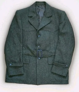 NORFOLK Belted Wool Welsh TWEED Hunting Jacket Cambrian Shooting Coat Country M - Picture 1 of 13