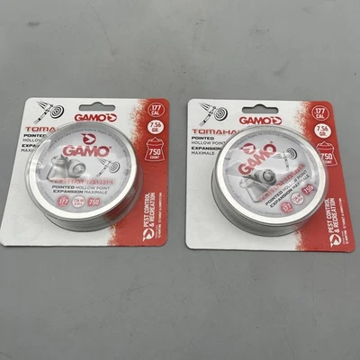2 Pk Gamo .177 калибра Tomahawk заостренные гранулы 7,6 зерна 750ct каждая пневматическая винтовка новый - Изображение 1 из 3