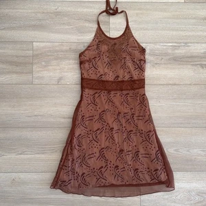 Mini vestido halter Free People para mujer en capas de encaje sin mangas sin espalda usado en excelente estado - Imagen 1 de 15