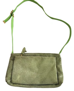Vintage OHH! ASHLEY Metallic Gold Kupfer Leder Klappe Schultertasche USA - Bild 1 von 12