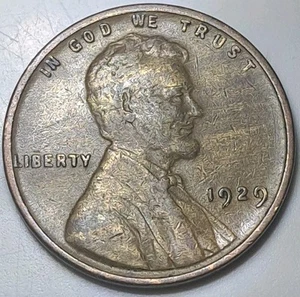 1929 P Lincoln Wheat Cent Penny 1C Improper Alloy Mix Error Coin Woodgrain Woody - Picture 1 of 2