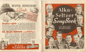 1937 ALKA-SELTZER SONG BOOK Advertising Booklet ILLOS t - Picture 1 of 2