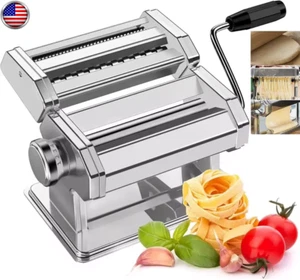 Pasta Maker Roller Machine Spaghetti Noodle Fettuccine Maker Stainless Steel - Picture 1 of 11