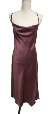 Vestido con Capucha Show Me Your Mumu Verona Polvoriento Ciruela Lujo Satén Para Mujer Talla L Nuevo con Etiquetas Foto 1 de 4