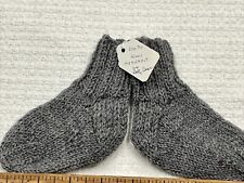 NEW Custom Hand Knitted 100% Pure Soft Wool child's Socks Sizes Grey kids 