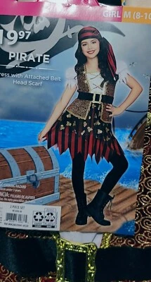 Halloween Costume Pirate Girl Size  M 8-10  with belt & Scarf  - Image 1 of 2