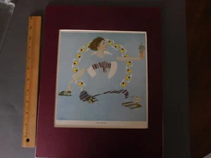 Art Deco COLES PHILLIPS MATT BOOK PLATE PRINT "IDOL INDUSTRY " WOMAN PAINTING - Picture 1 of 3